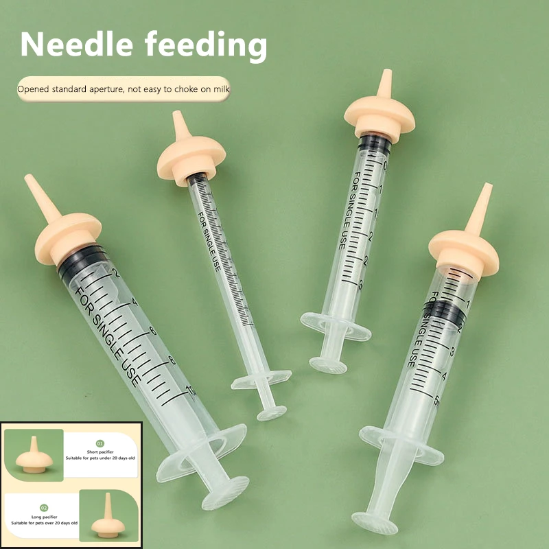 New Oral Syringe Pet Feeding Nipple For Puppy Dog Cat Hamster Feeding Pacifier Medicine Feeding Oral Syringe With Nipple Feeder