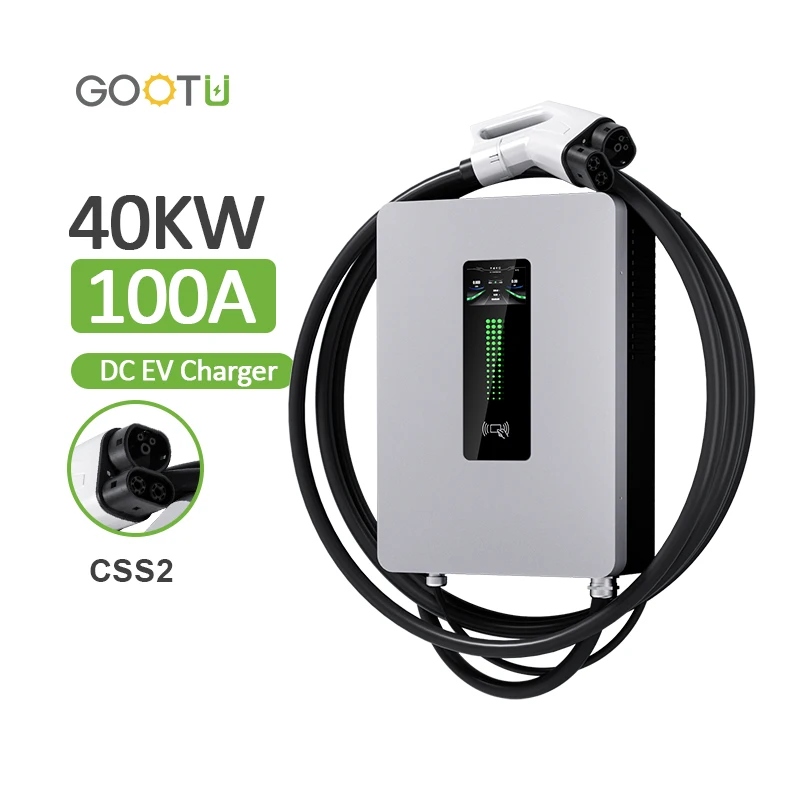 Rfid 30Kw 40Kw Wallbox Ccs2 Level 3 Dc Fast Electrical Car Charger Ip54 100A Wall-Mounted Ev Charging Station