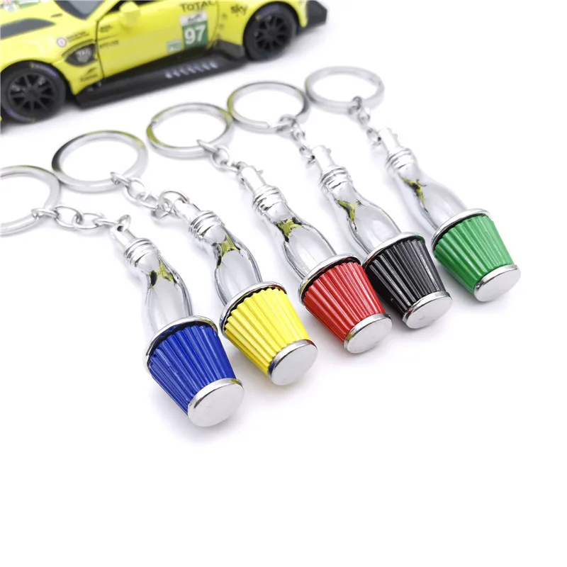 filter keychain Air Intake Filter Design Keyrings Zinc Alloy Intake Pipe Key Chain JDM Key Pendant Car Enthusiasts Car Interior