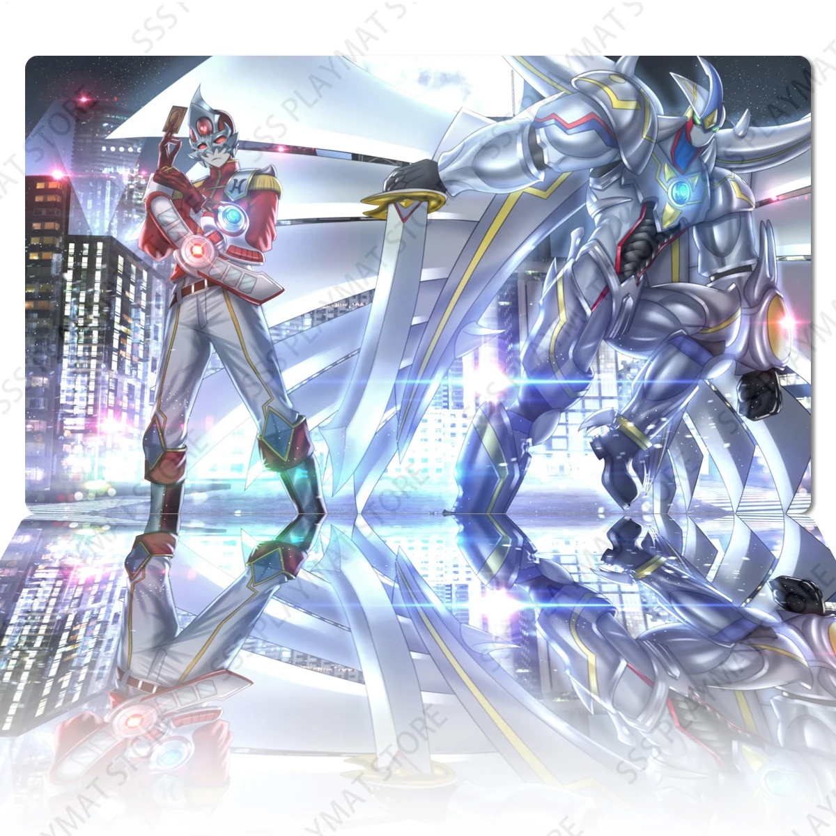 

YuGiOh Elemental HERO Shining Neos Wingman Mat Jaden Yuki TCG CCG Playmat Trading Card Game Mat Anime Mouse Pad Free Bag 60x35cm