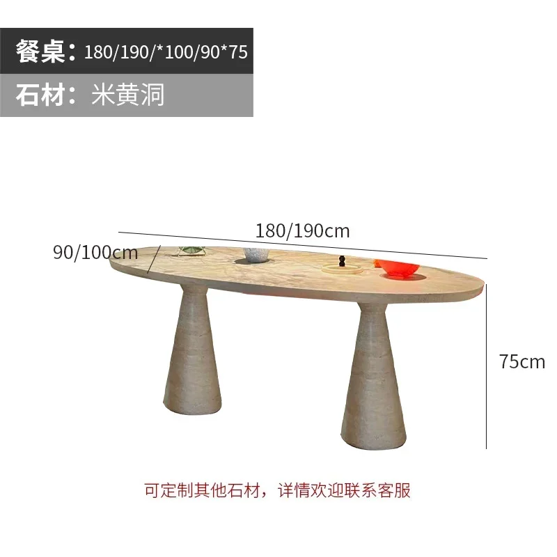 

A15 simple natural travertine coffee table small apartment living room home special-shaped sandy wind all-marble coffee table