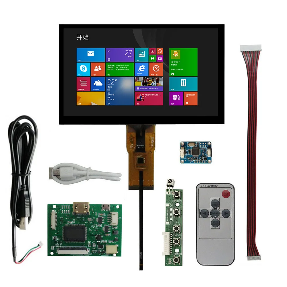 7 Inch 1024*600 LCD Display Screen Driver Control Board HDMI-Compatible Digitizer Touchscreen Monitor For Raspberry Pi Banana PC