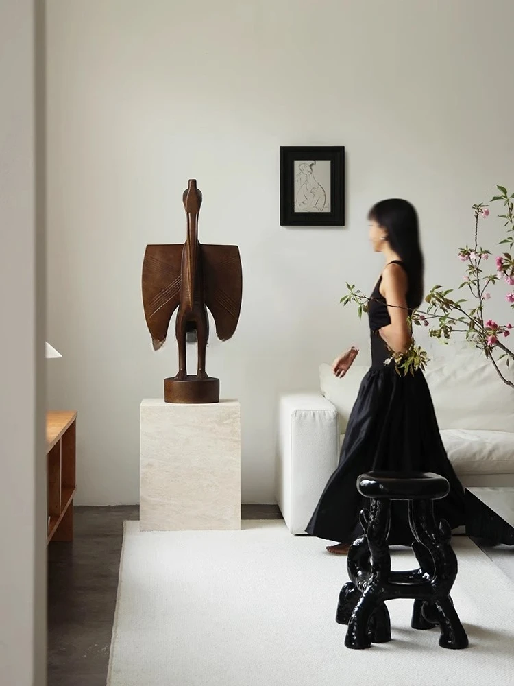 

African Fubird Sculpture Villa Living Room Art Installation Abstract Decoration Wabi Sabi Wind Homestay Large Ornament