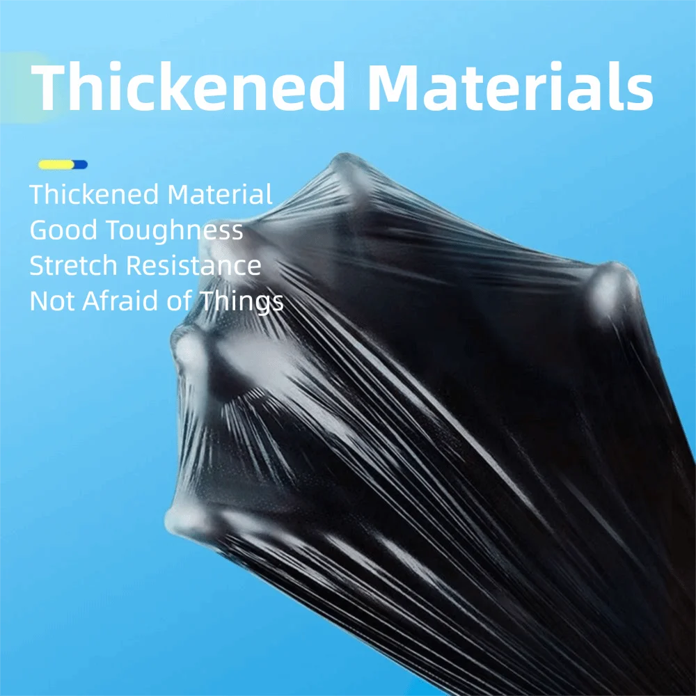 200 sacchetti della spazzatura resistenti addensati in plastica durevoli grandi sacchetti della spazzatura 50 * 32 cm con manici sacchetto di immagazzinaggio della spazzatura uso domestico