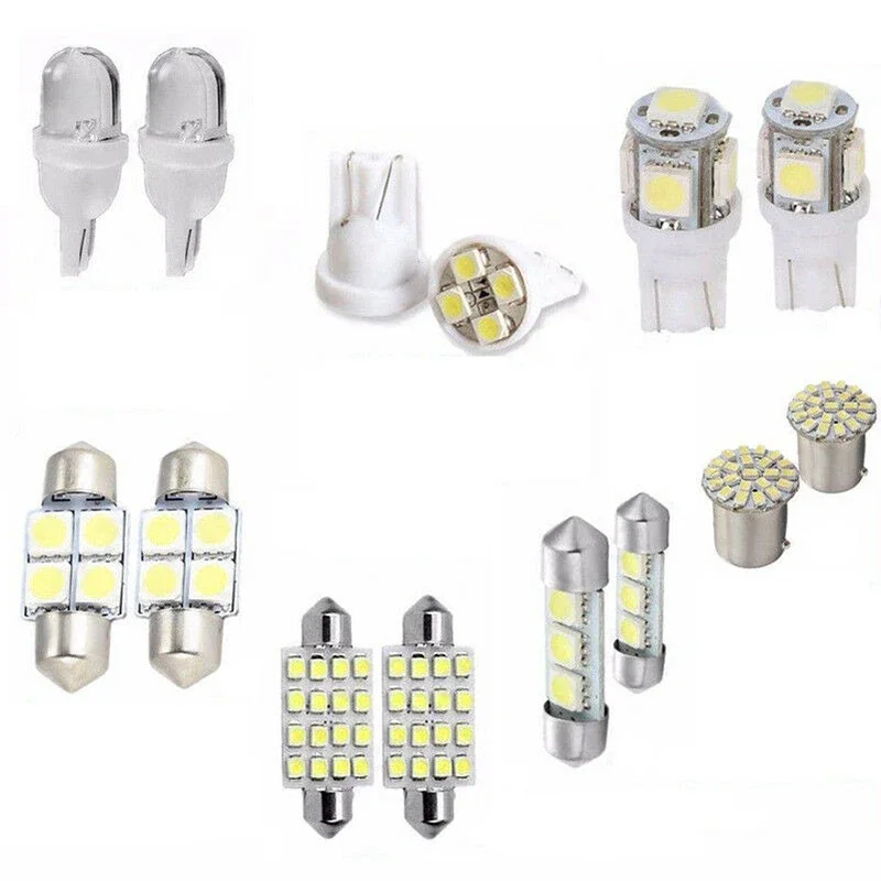 

14pcs Set 31&41mm LED White 12V 6000K Brake Universal Car Interior Light Accessory Dome License Plate New Hot
