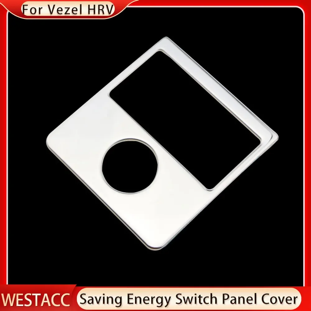 Stainless Steel Car Inner Saving Energy Switch ECON Panel Cover Sticker Trim for Honda HRV HR-V Vezel 2014 - 2020 Accessories