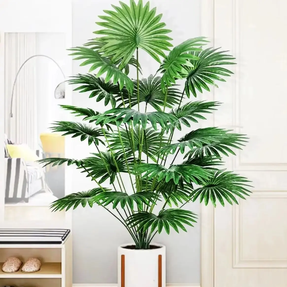 105cm/41.33in Artificial fan leaf tropical plant large fake palm office home holiday decoration