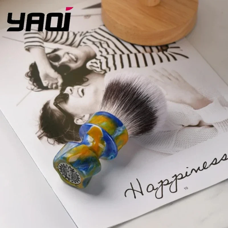 2026 YAQI Starry Night New 28MM Synthetic Hair Mens Wet Shaving Brush- Hypoallergenic Men's Travel Grooming Shaving Tool