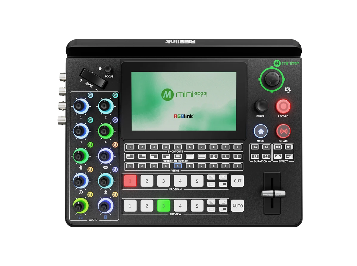 Rgblink mini-edge SDI 10 Channel All-in-One Video Mixer Switcher 5.5inch Screen SDI HDMI-Compatible For Live Streaming Broadcast