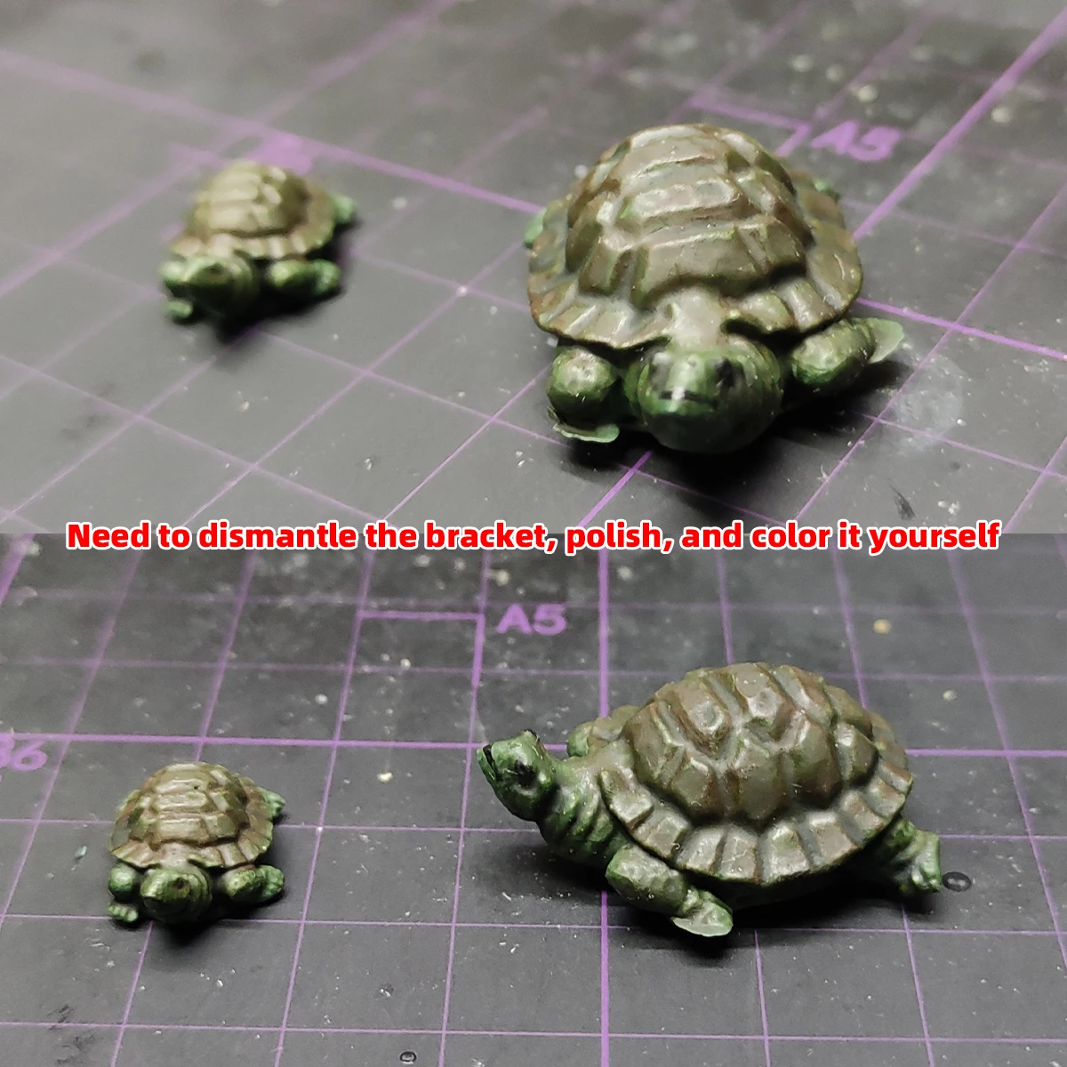 3D-Harz-Miniatur-Schildkröten-Tiermodellbausatz, Architektur-Diorama Sandtisch-Dekoration Passend für 1/35 1/48 1/64 1/72 – Detail 1