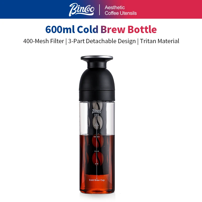 

Bincoo Ice World Cold Brew Coffee Cup Portable Cold Steep Bottle Tritan Material Heat Resistant Travel Water Bottle for Home
