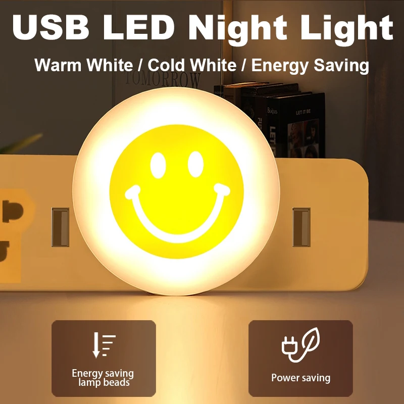 Mini USB Night Light LED Book Lamp Portable Bedside Lamp Nightlight Computer Mobile Power Charging Eye Protection Reading Light