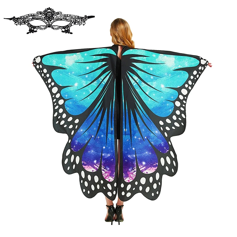 Women Stage Dress-up Butterfly Wings Cape Shawl  Fancy Dress Costume Party Props Halloween Adult Cosplay Dance Cloak Cape