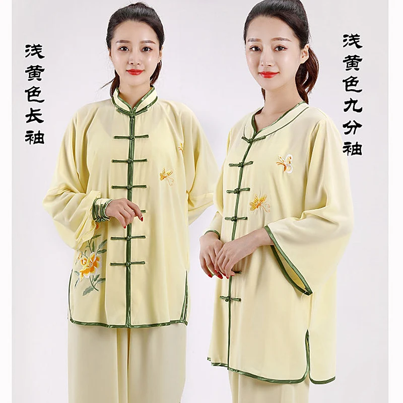 New Arrival Embroidered Tai Chi Suit 3-Season Long/Short Sleeve Martial Arts Training & Performance Wear for Adults