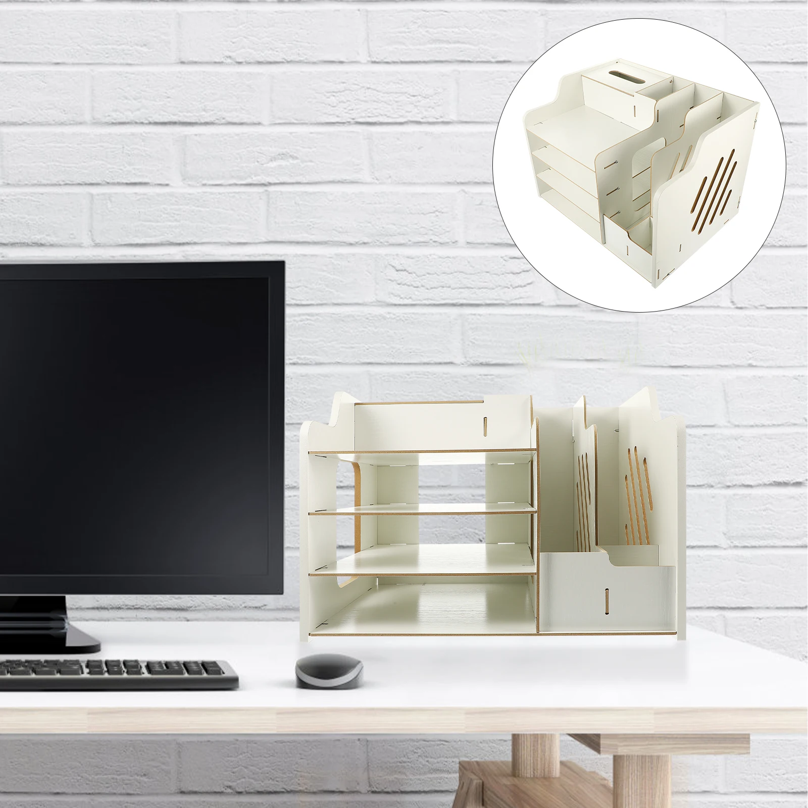 

Modern Desktop Organizer File Drawer Storage Box Pen Holder For Office Desk With Lock Multifunctional Table Organizer Black