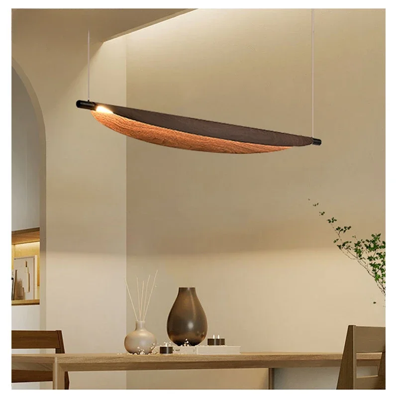 

Creative LED Wood Grain Pendant Light Designer Chandeliers Hanging Lamp Living Room Home Villa Restaurant Art Wall