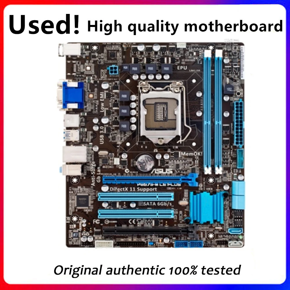 

For ASUS P8B75-M LE PLUS Computer Motherboard LGA 1155 DDR3 For Intel B75 P8B75 Desktop Mainboard SATA II PCI-E X16 Used