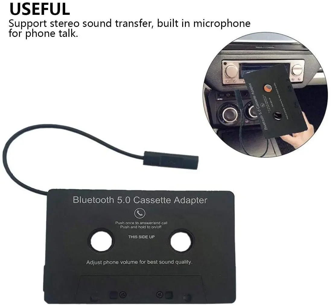 

Bluetooth Cassette Adapter for Car with Stereo Audio , Wireless Cassette Tape to Aux Adapter Smartphone Cassette Adapter