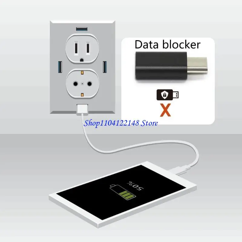 حاصرات البيانات P9FA USB C فقط لشحن حماية البيانات في المحطات العامة حماية من ارتباطات ارتجال العصير القرصنة