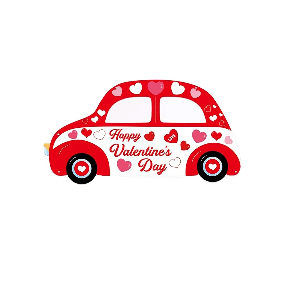 2D Photo Booth Flag Love Heart Red Series Party Photo Prop Porch Decoration Photo Frame Backdrop Decorative Flags