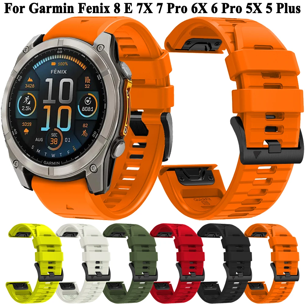 

Ремешок для Garmin Fenix 8 51 мм 47 мм/Fenix E/Fenix 7X 7 Pro/Fenix 6 6X Pro/Fenix 5 5X Plus, ремешок для наручных часов Quickfit, силиконовый ремешок для часов
