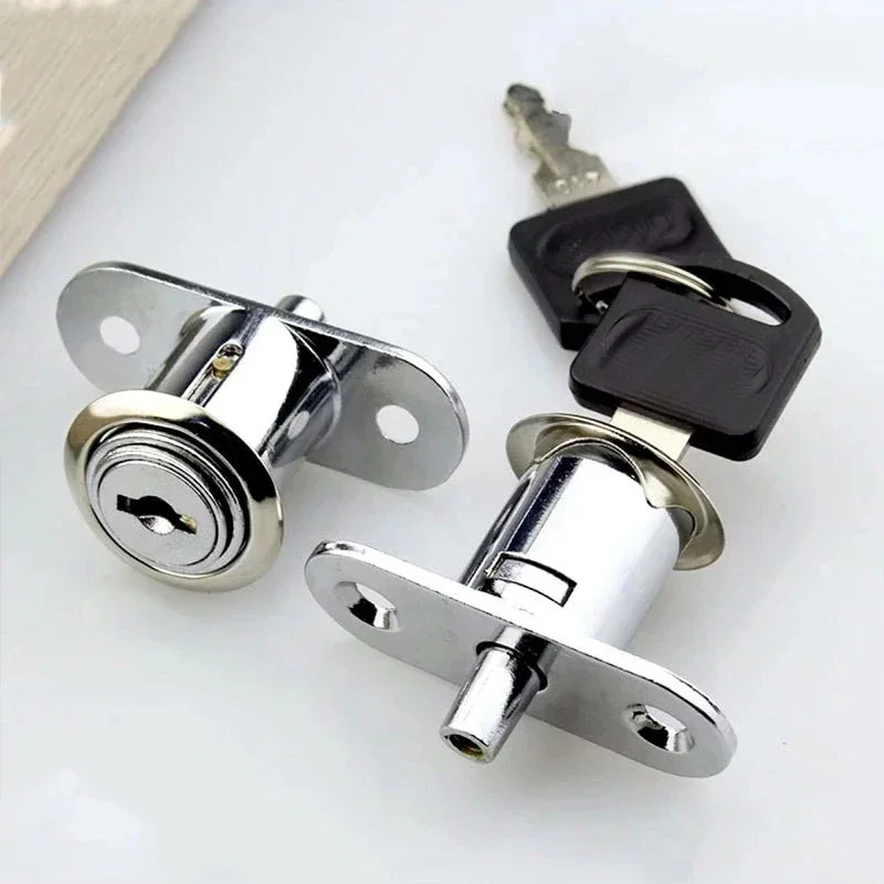 Useful Cam Cylinder Locks 23/32mm Tongue Door Bolt Latch Wooden Cabinet Wardrobe Sliding Door with Key Alloy Furniture Hardware