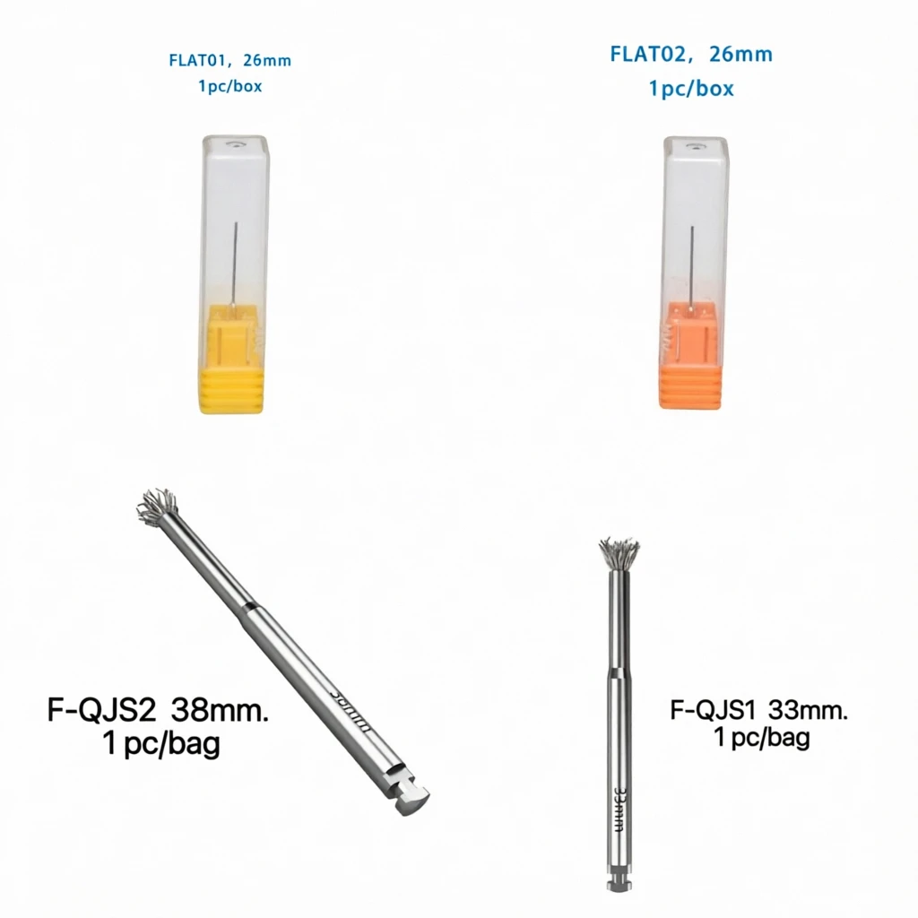 Dental Ni‑Ti Implant Cleaning Brush Flexible Titanium Bristles Debridement Brush For Peri‑implantitis Implant Thread Maintenance