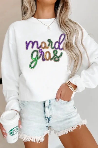 سترة Tillandsia Purple Sequin Mardi Gras ذات رسومات كبيرة الحجم #5