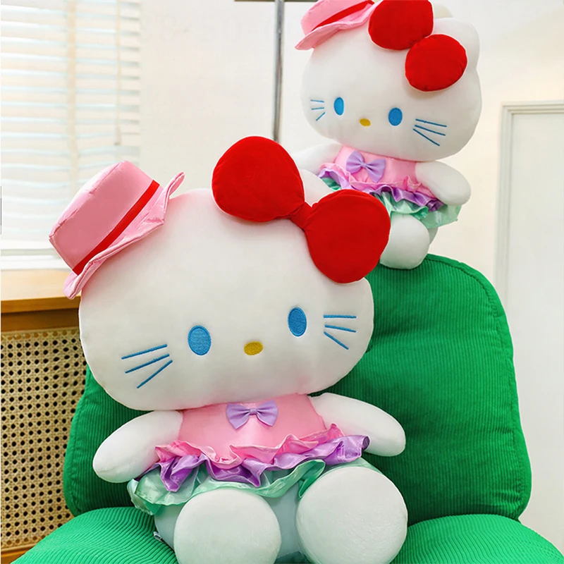 

Sanrio Hello Kitty плюшевая игрушка милая шапка Kitty Cat мягкая кукла для детей подарок на день рождения и Рождество модная кавайная плюшевая игрушка оптом