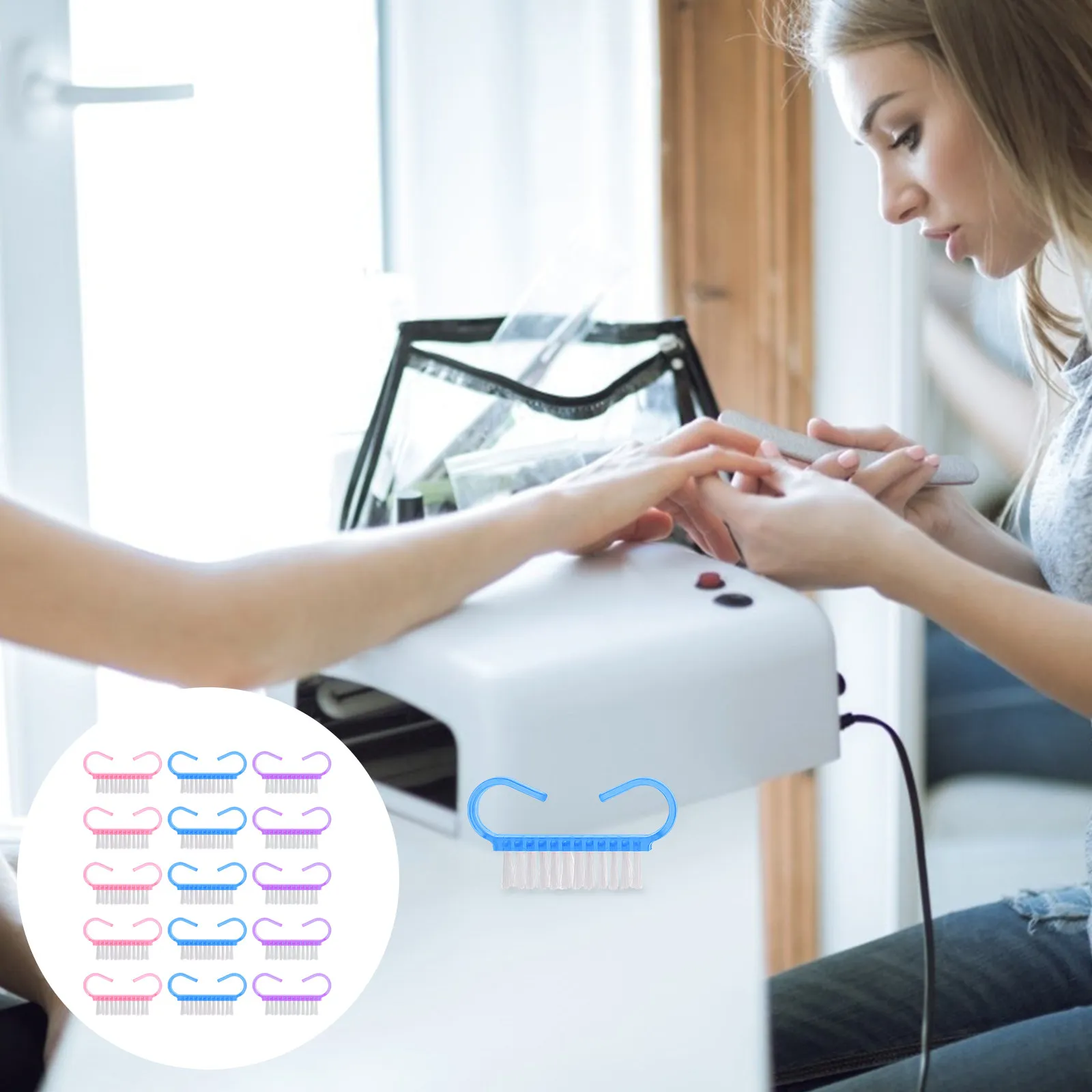 

30 Pcs Nail Cleaning Brush Cleaner Manicure Dust Collector Brushes for Nails PP