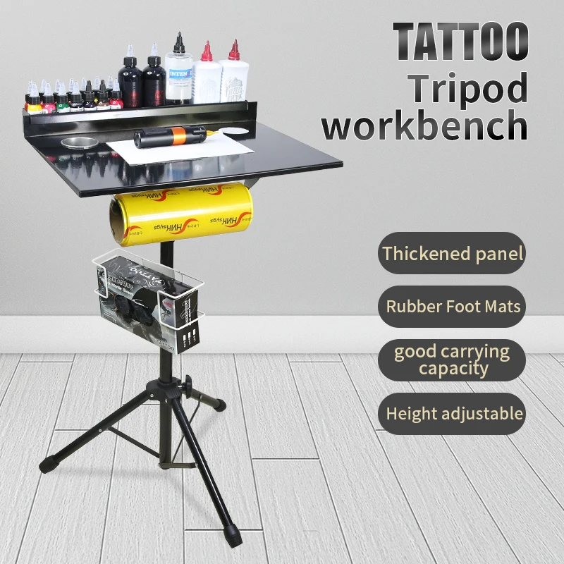 TAIDU Tripod Workbench Table Height Adjustable Stand Tattoo Steel GTZ 2 Large Desktop Tattoo Work Station Tattoo Equipment