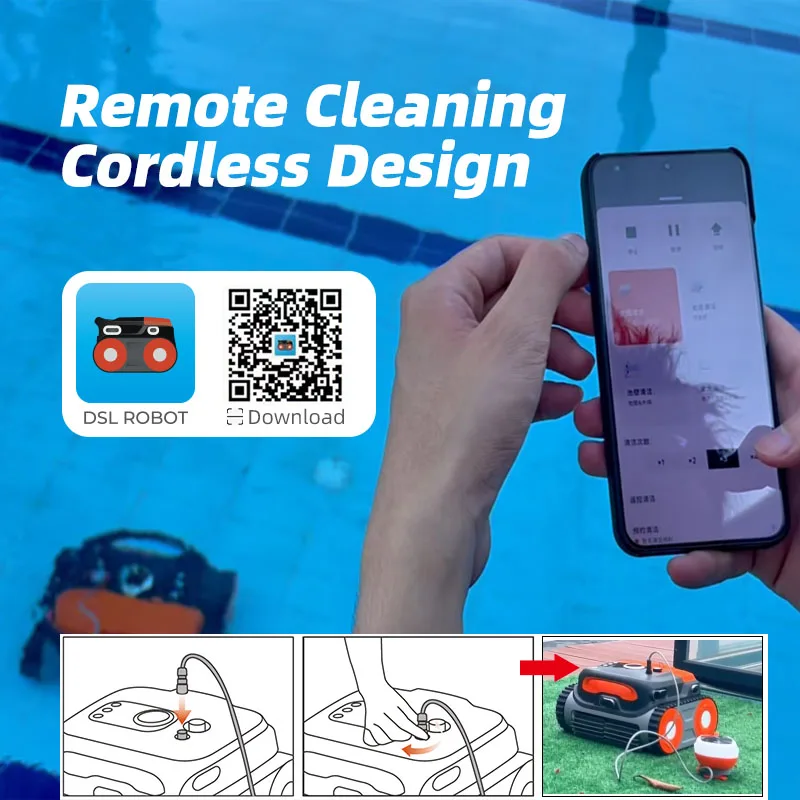 Picture 7: Smart Automatic Underwater Robotic Vacuum Cleaner Pool Cleaning High Quality Eco-Friendly High Efficiency Long Handle 400-Min