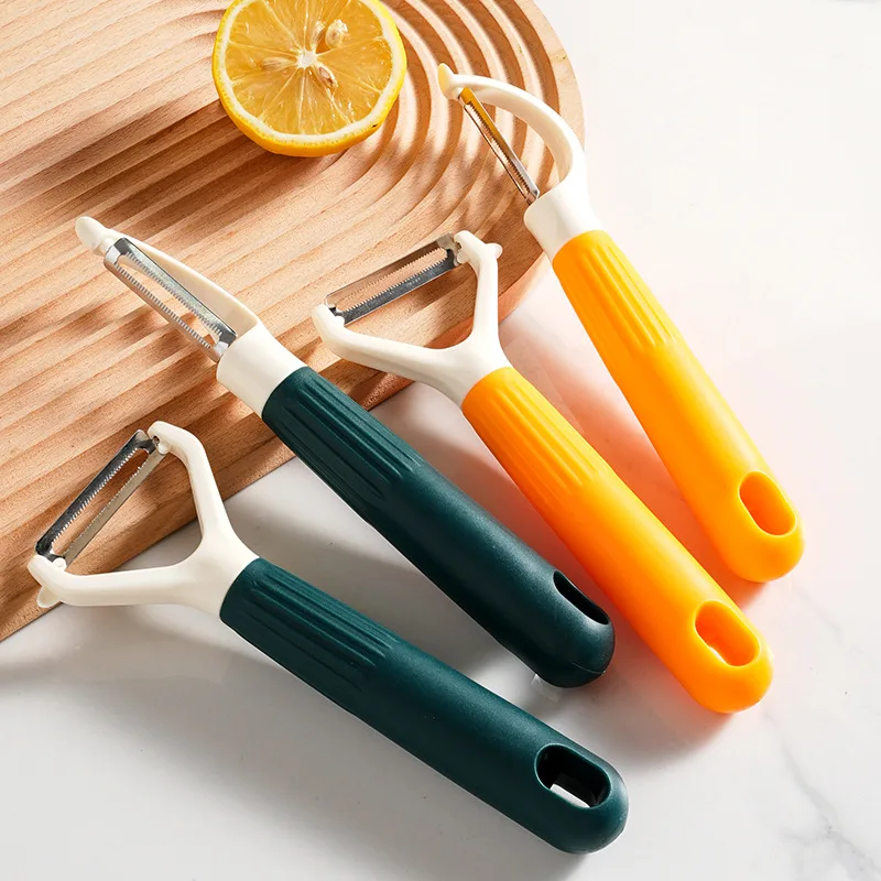 

Round handle stainless steel paring knife Multi-functional kitchen melon planer fruit and vegetable peeling tool