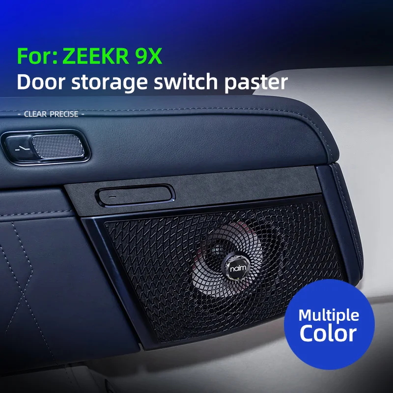 

For ZEEKR 9X 2025 2026 Italian Suede Door Storage Wwitch Button Panel Protective Decorative Sticker Car Modification Accessories