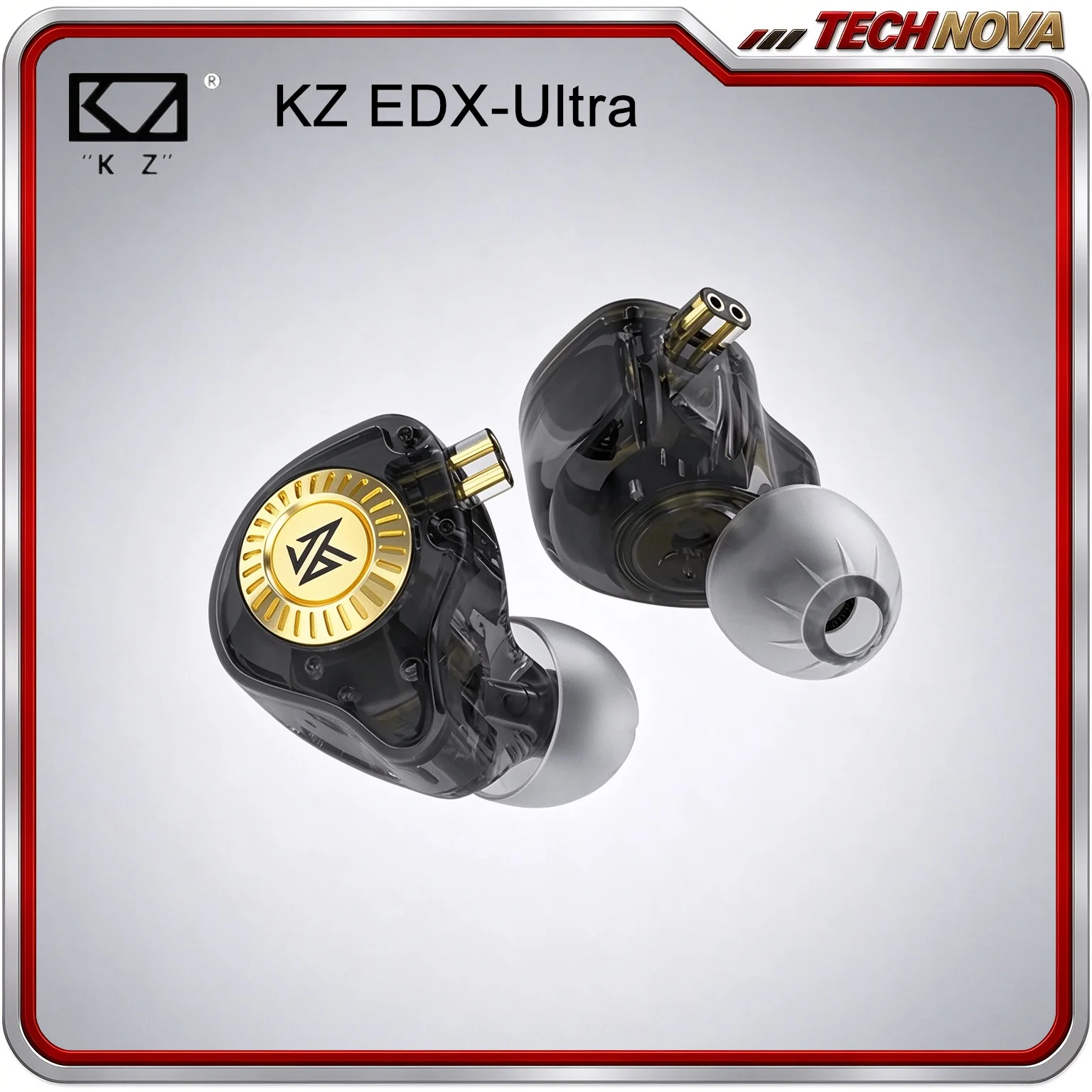 KZ EDX Ultra Wired HiFi In ear Earphone Resin Metal Inlay Passive Noise Isolation Replaceable Cable for Sport Gaming Beginner