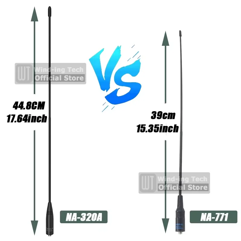 Original Nagoya NA-320A High Gain Antenna Tri-Band SMA-Female Soft Whip Aerial Higher Quality For Baofeng UV-32 UV-5RM Ham Radio