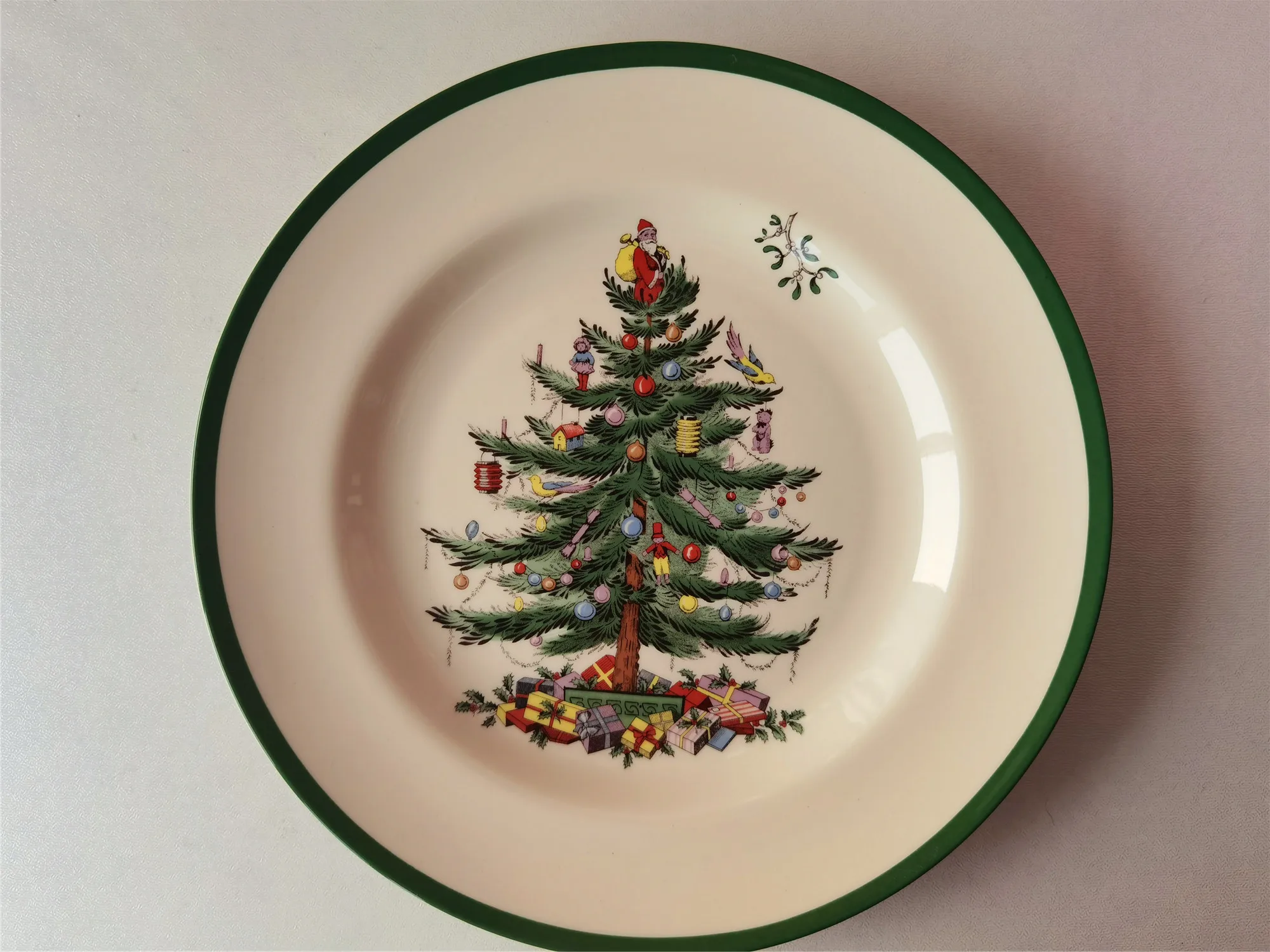 Classic Green Edge Series Christmas Set Size Plate Square Plate Size Bowl Fish Dish Coffee Set