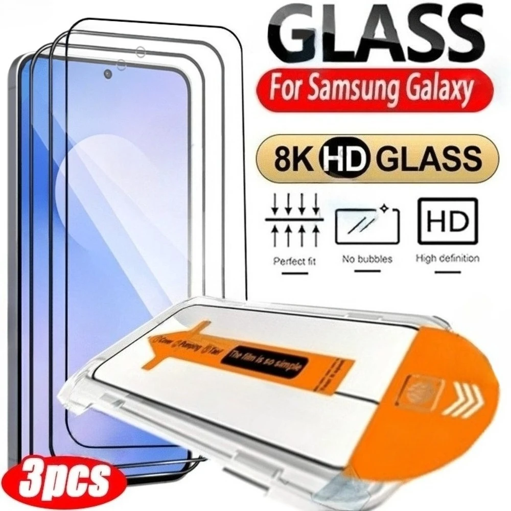 

3 шт. ультра прозрачная защитная пленка для экрана для Samsung Galaxy S26 S25 S24 Ultra S23 S22 S21 Plus S24 S25 FE Установка стекла одним щелчком мыши