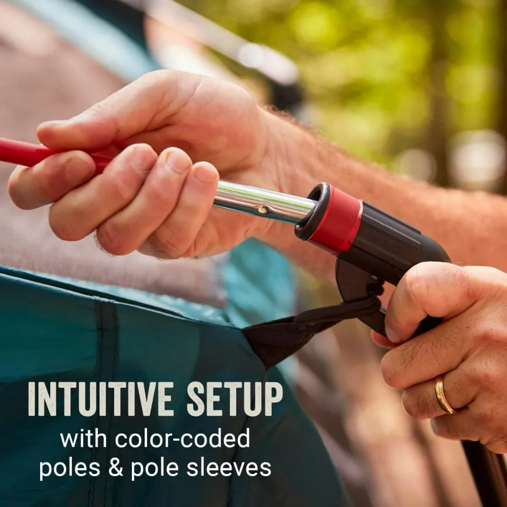 خيمة مقاومة للطقس تتسع لـ 12 شخصًا مع شرفة مطر وشاشة، تستوعب 4 منافذ كوين، خيمة عائلية مميزة بالألوان #5