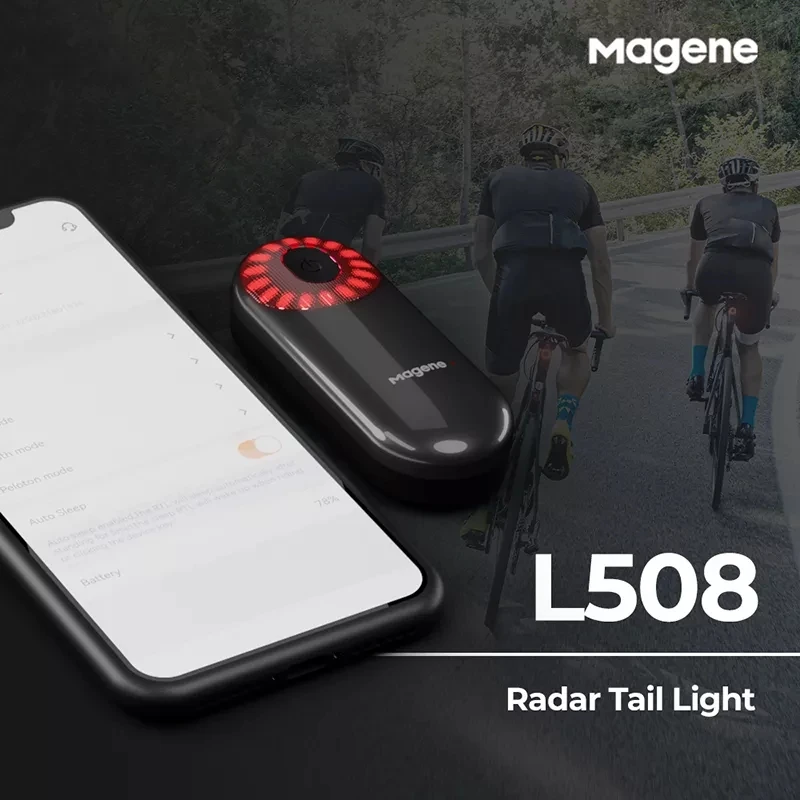 Magene Radar Tail Light L508 Bicycle Rear Brake Sensing Lamp Saddle Seatpost Ebike Waterproof LED Charging Cycling Taillight