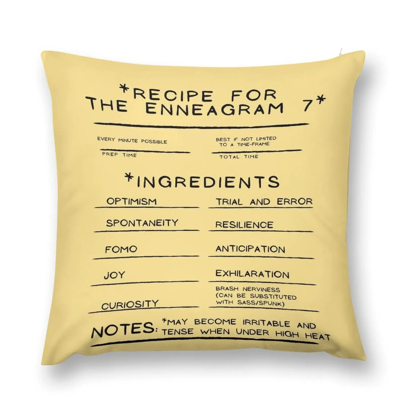 Recipe for The Enneagram 7 Throw Pillow christmas cushions covers Covers For Sofas pillow