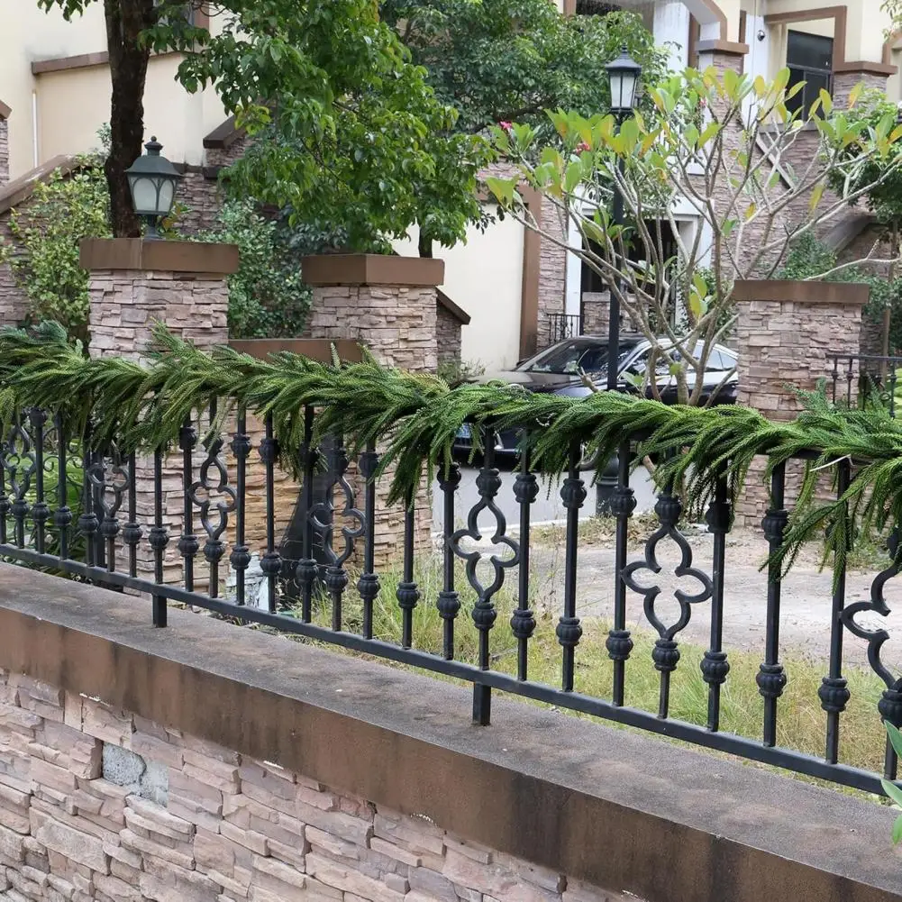 مدفأة رف جارلاند عيد الميلاد جارلاند الديكور ريال اللمس عيد الميلاد نورفولك الصنوبر جارلاند للديكور الداخلي والخارجي الشتاء #6