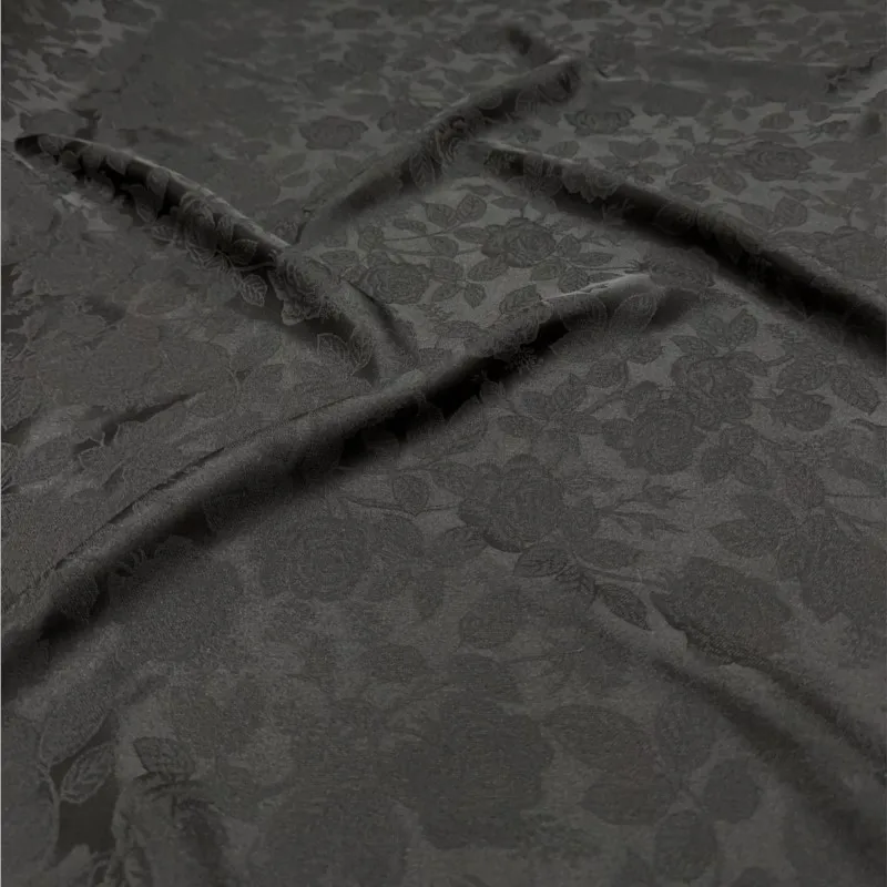 Nuovo abito camicia elegante in tessuto di seta con fiori traforati jacquard da 19 momme puro