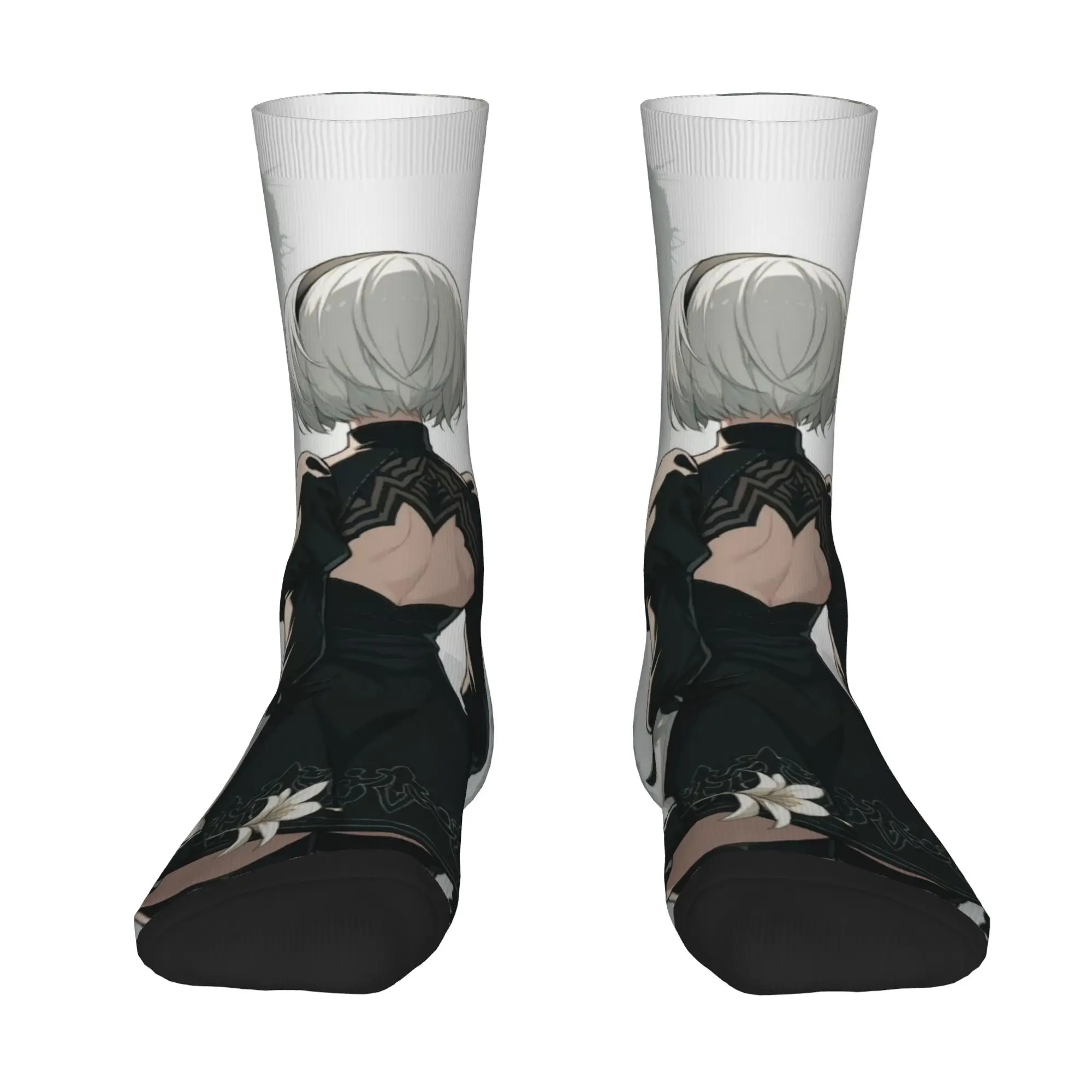Nier Automatas  Stockings Men's  Socks Soft Breathable Fashion Socks Spring Running Sports Non Slip Pattern Socks Birthday Gift