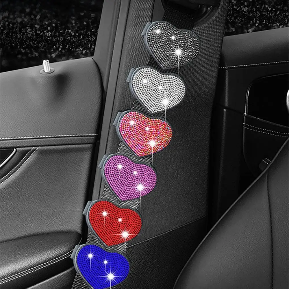 

Rhinestone Car Seat Belt Limiter New Seat Belt Decoration Diamond-encrusted Anti-slip Snap Elastic Adjuster Fixed Car