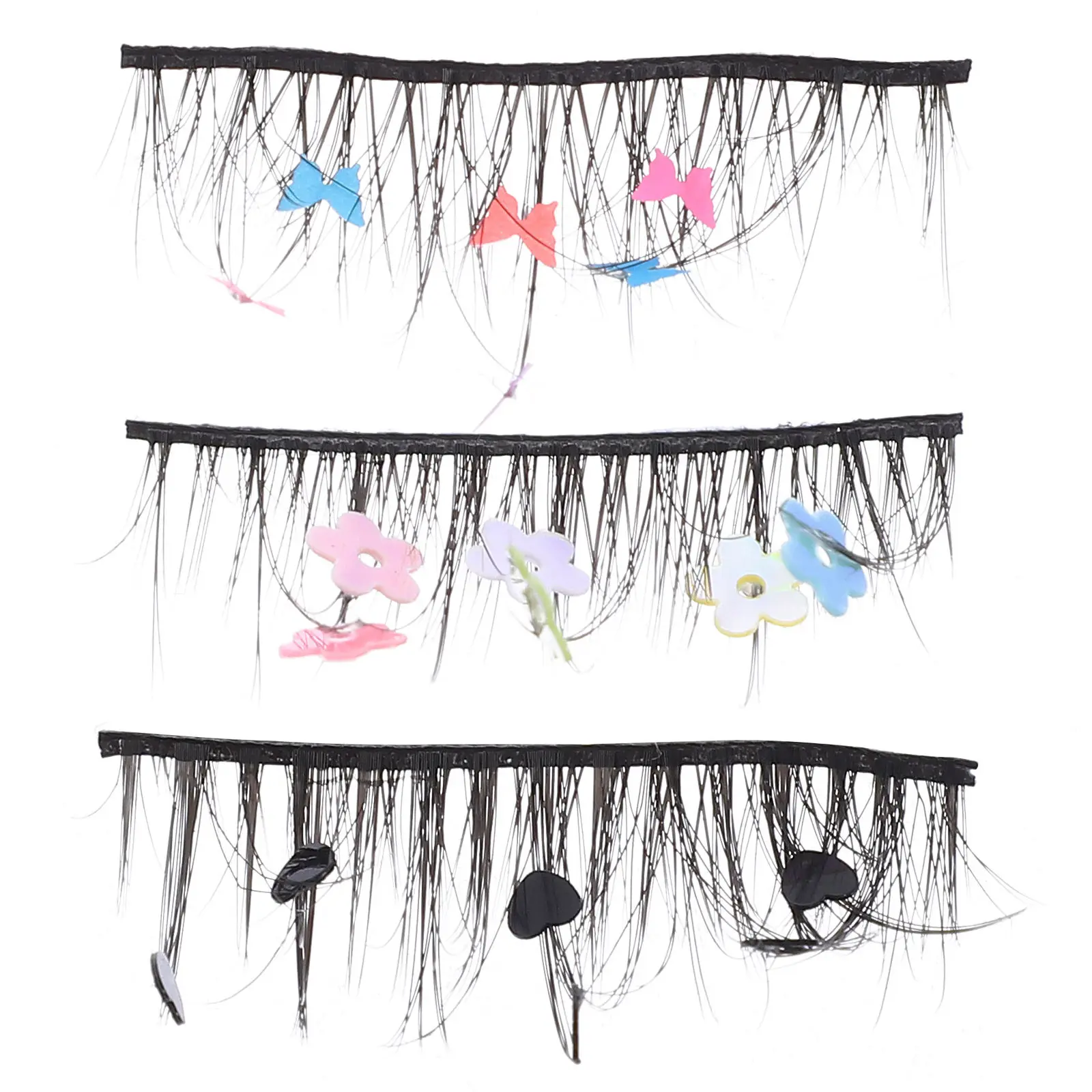 

3Pairs False Eyelashes Color Sequin Lash Extensions Natural Curl Decorative Glamorous Makeup Lashes Party Cosplay Fashion Fake