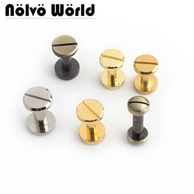 50pieces 6 colors 8X15mm 10x11mm 10x12mm 11x12mm Long Bar nail rivet for DIY leather bag studs screw buttons craft decoration