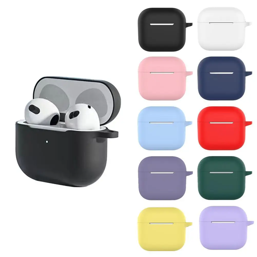 For AirPods 4 Case Silicone Protecive Cover for AirPods 4th Generation Accessories 2024 Solid Color Front LED Visible Skin Cover