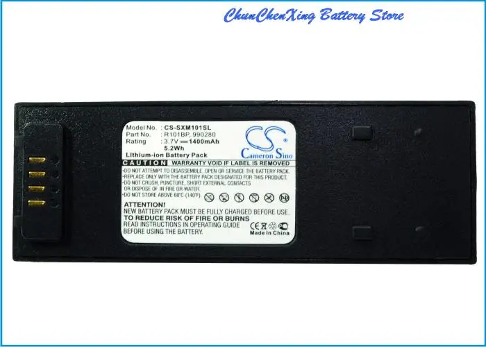 Cameron Sino 1400mAh Battery 990280, R101BP for SIRIUS XM Satellite Sportscaster, XM101WK