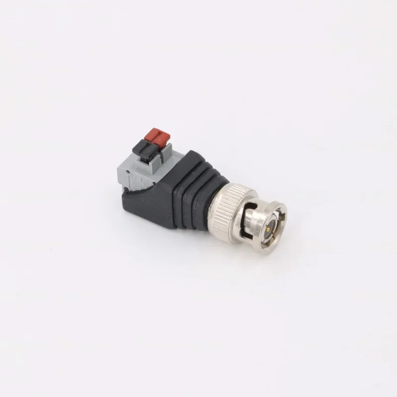 BNC macho para terminal extrudado conector, vigilância vídeo adaptador, imprensa-tipo, Q9 50ohm